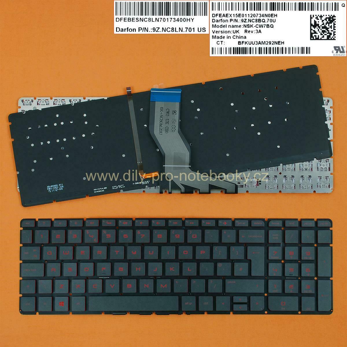 Klávesnice HP Pavilion 15-ab 15-ab000, s podsvícením