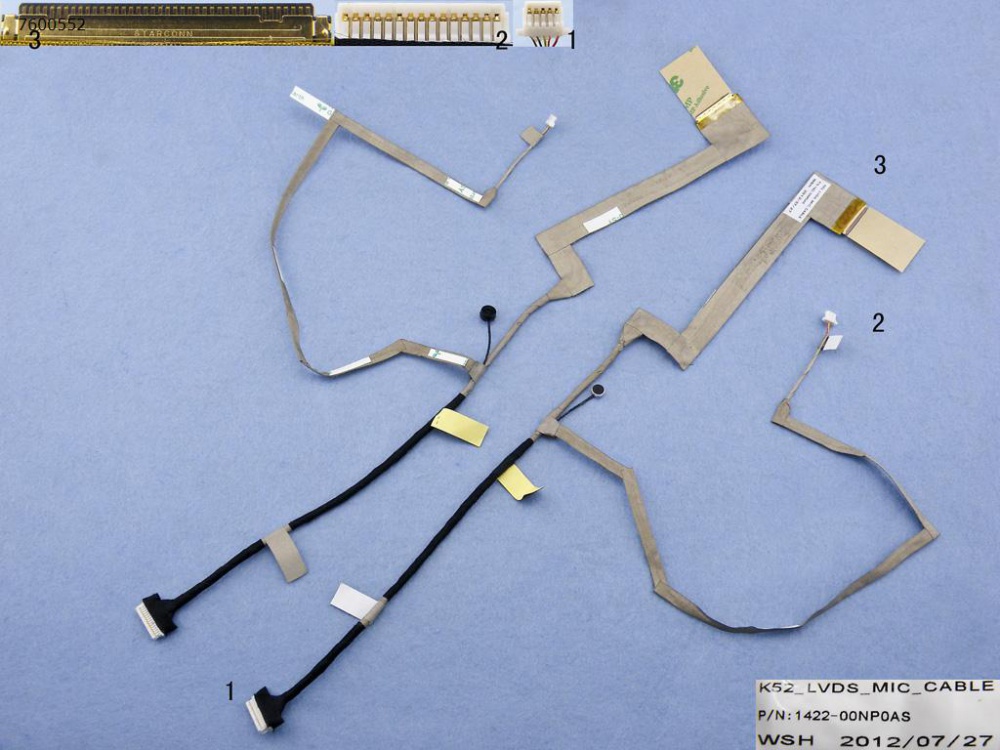 LCD flex kabel pro notebook Asus K52 K52F K52JR, verze 2