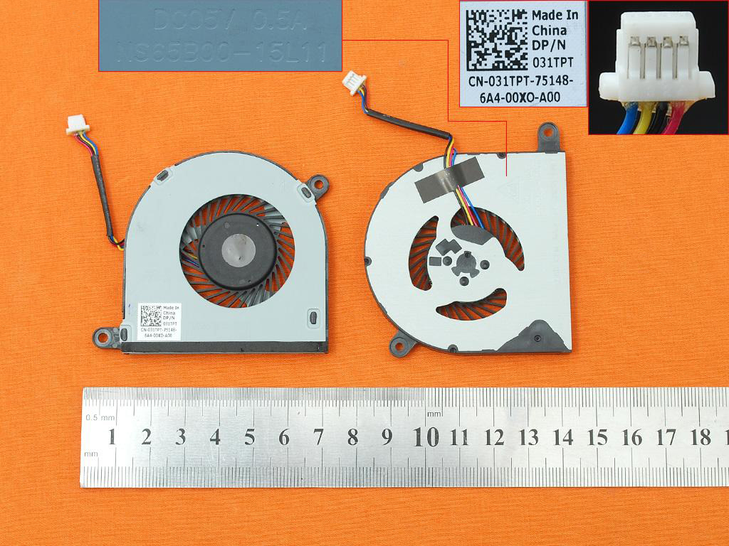 Ventilátor chlazení pro Dell Inspiron 5368 5378 5568 7569 13-7000 15-5000