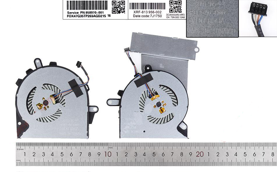 Ventilátory chlazení pro HP Pro TPN-Q194 15-CE, CPU + GPU