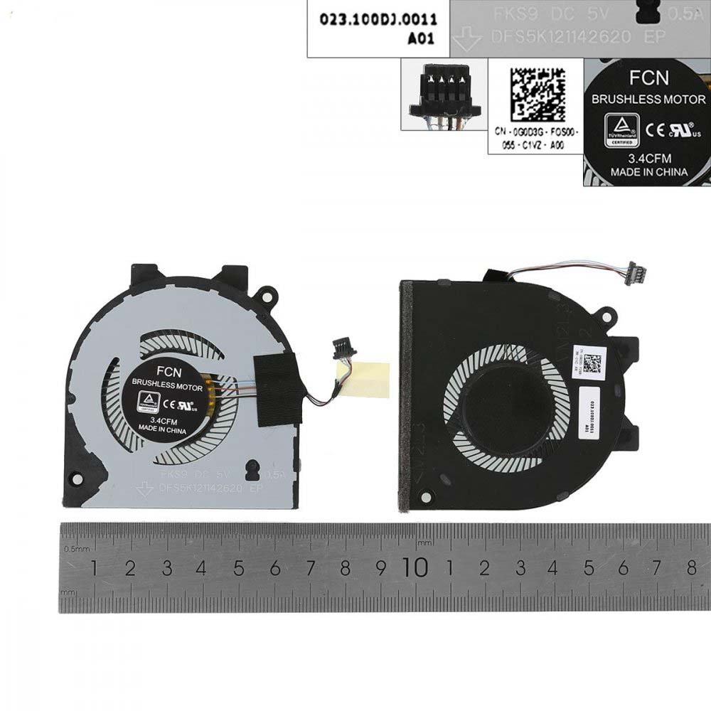 Ventilátor chlazení pro Dell Inspiron 15 5580 5581 5588 14-5480 5488
