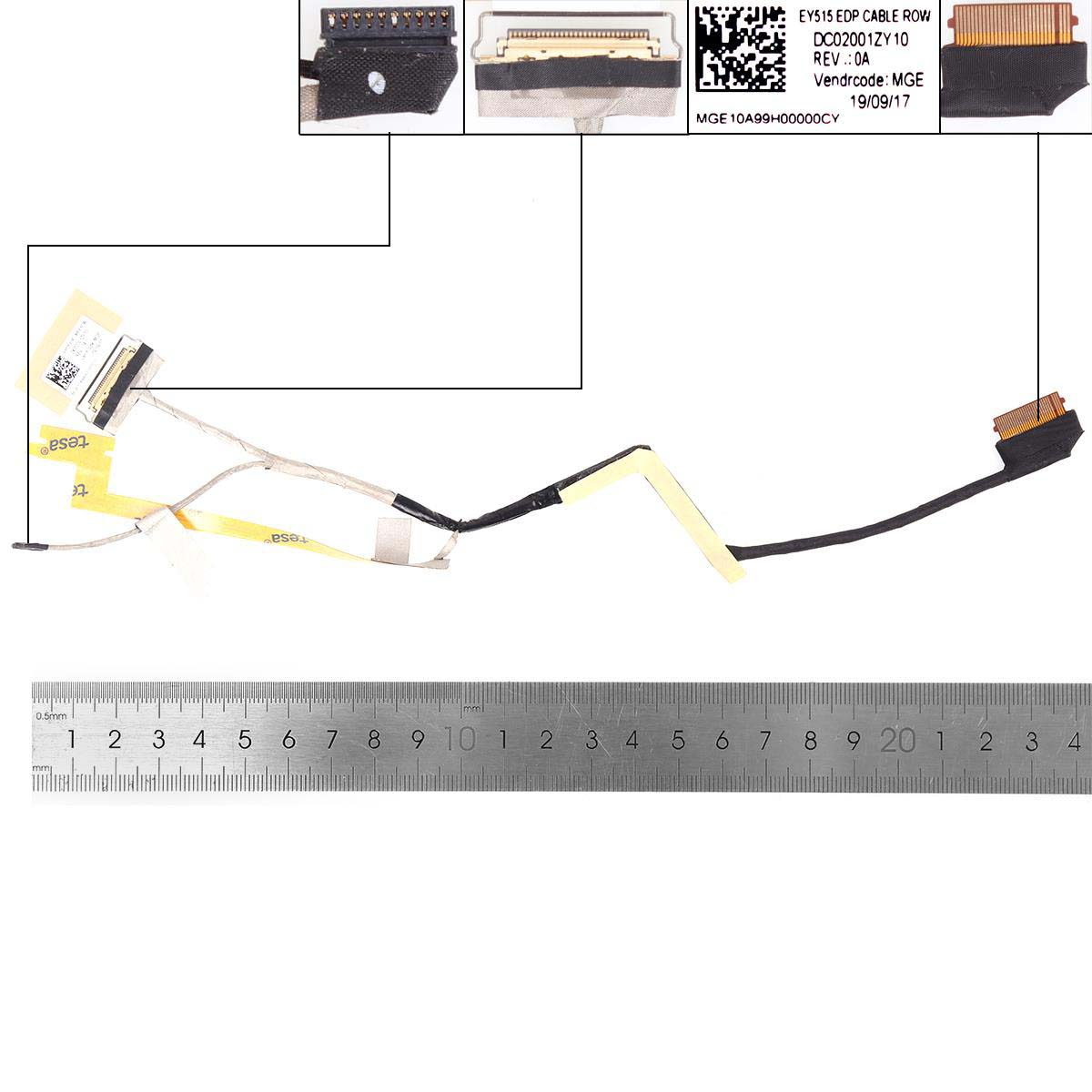 LCD flex kabel pro notebooky Lenovo Legion Y530-15ich Y7000 30pin FHD , verze 3