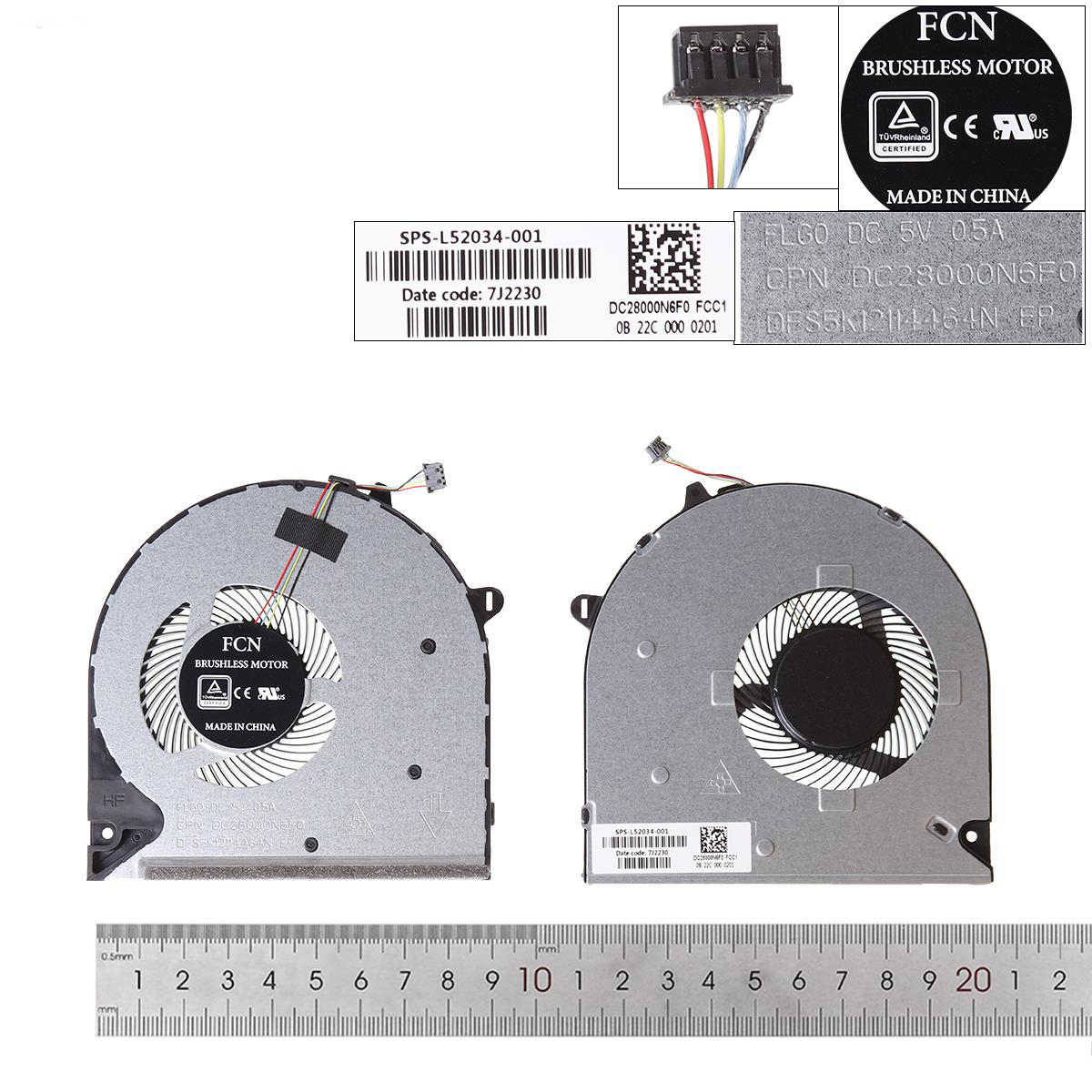 Ventilátor chlazení pro HP 15-DU DW 15S-DU 250 G8 , L52034-001