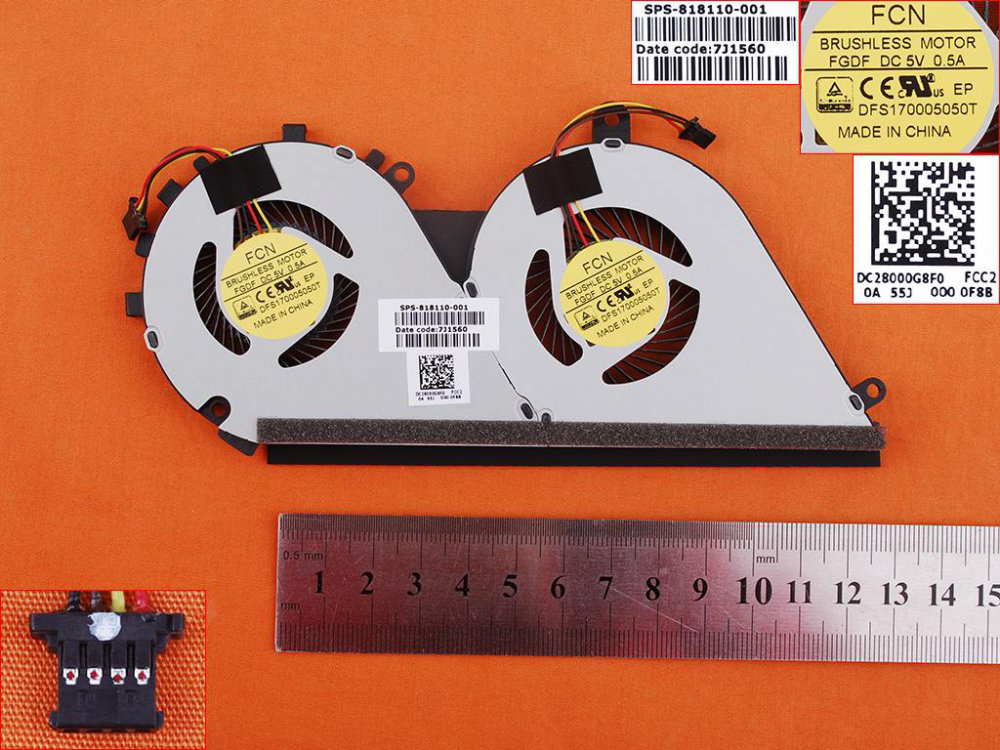 Ventilátor chlazení pro HP ENVY 14-J 14T-J000 14-J104TX