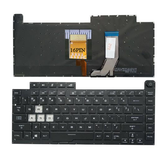 Klávesnice pro notebooky Asus ROG Strix Scar III G512 L 3 PLUS G531, připojení podsvícení 16PIN, verze 1