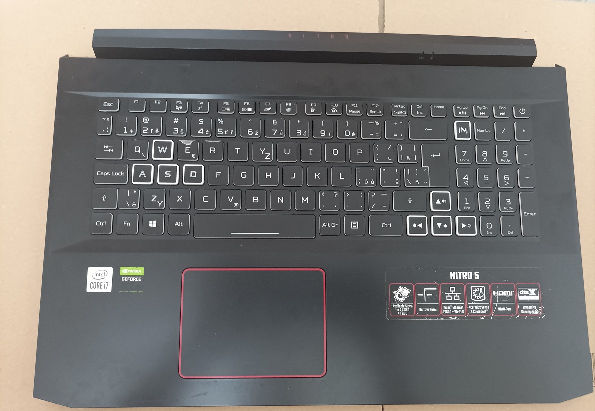 Horní plastový díl / klávesnice z notebooku Acer Nitro 5 AN517-52