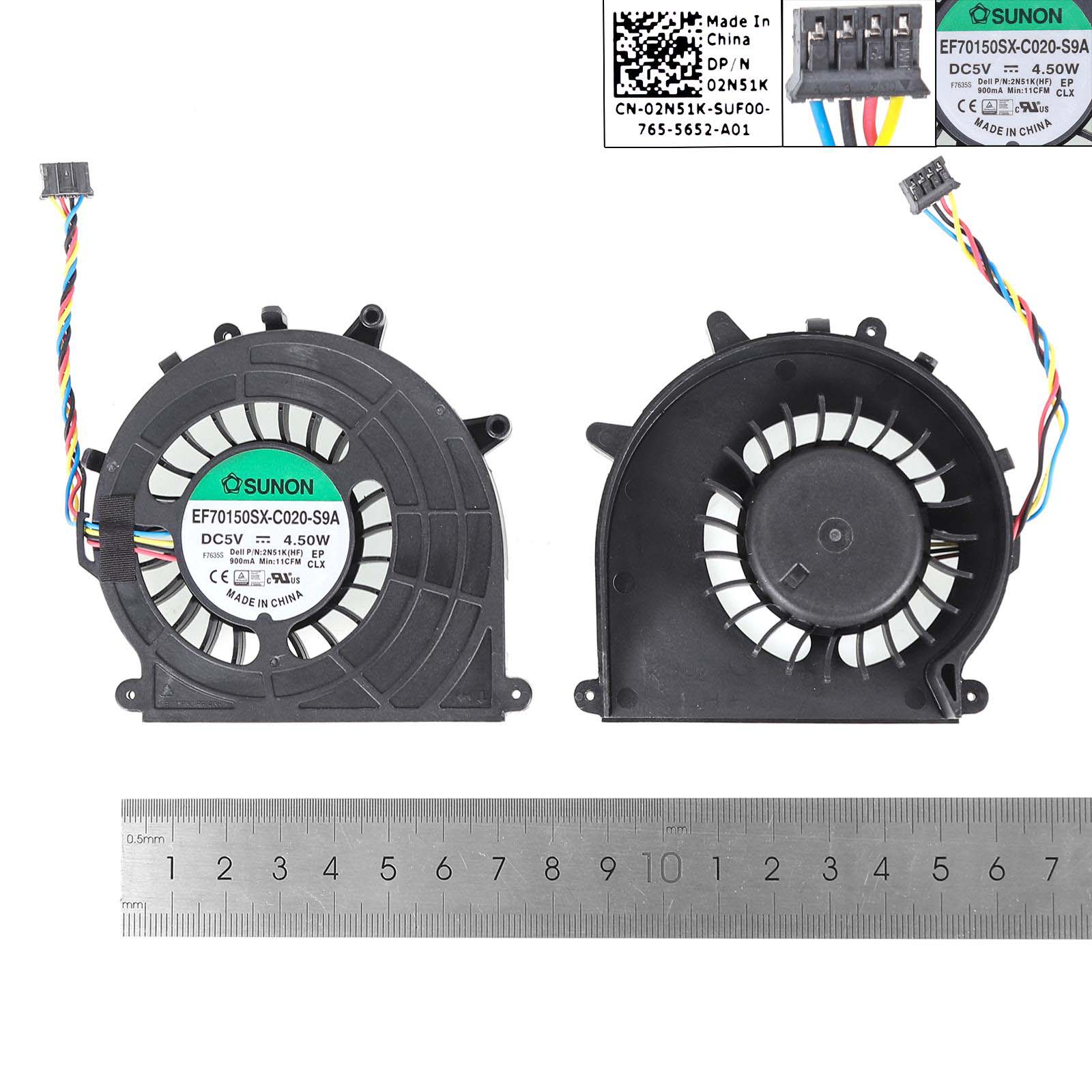 Ventilátor chlazení pro Dell Optiplex 3020M 3040M 3060M 7040M 7050M 7060M 7070M 9020M Micro