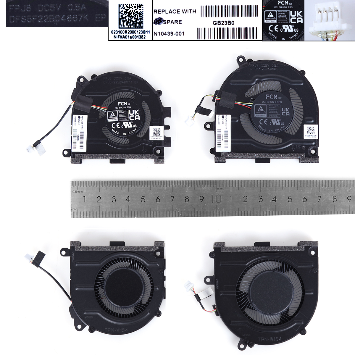Ventilátory chlazení pro HP Pavilion HP Pro 14-EH TPN-W154, CPU + GPU