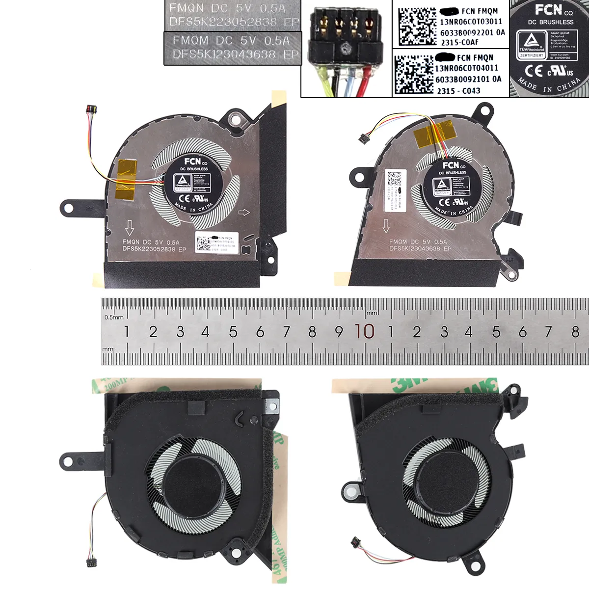 Ventilátory pro Asus ROG Flow X13 GV301QC GV301QE GV301QH FMQM pro CPU+GPU