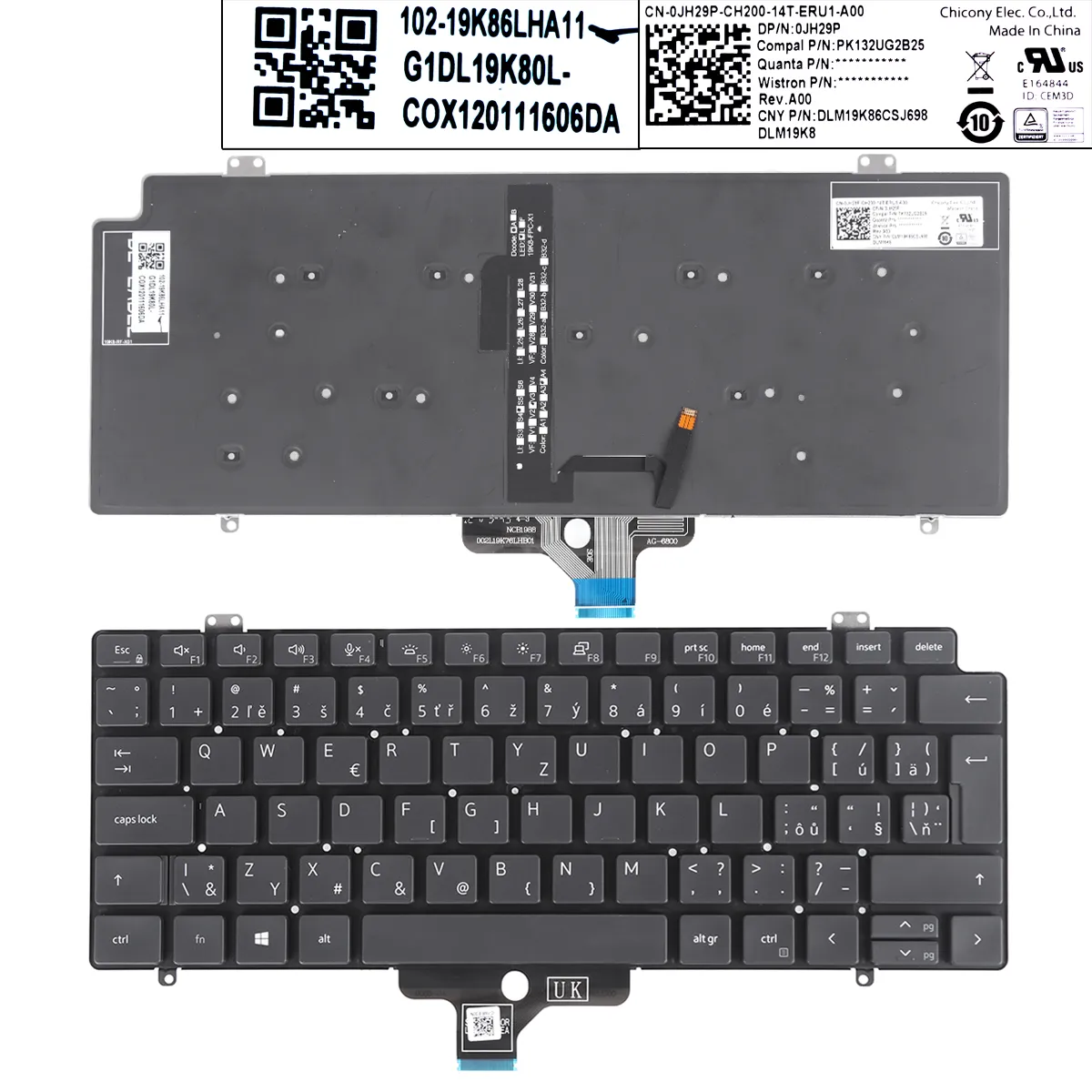 Nová CZ/SK klávesnice Dell Latitude 5420 5421 5430 5431 5440 7420 7430