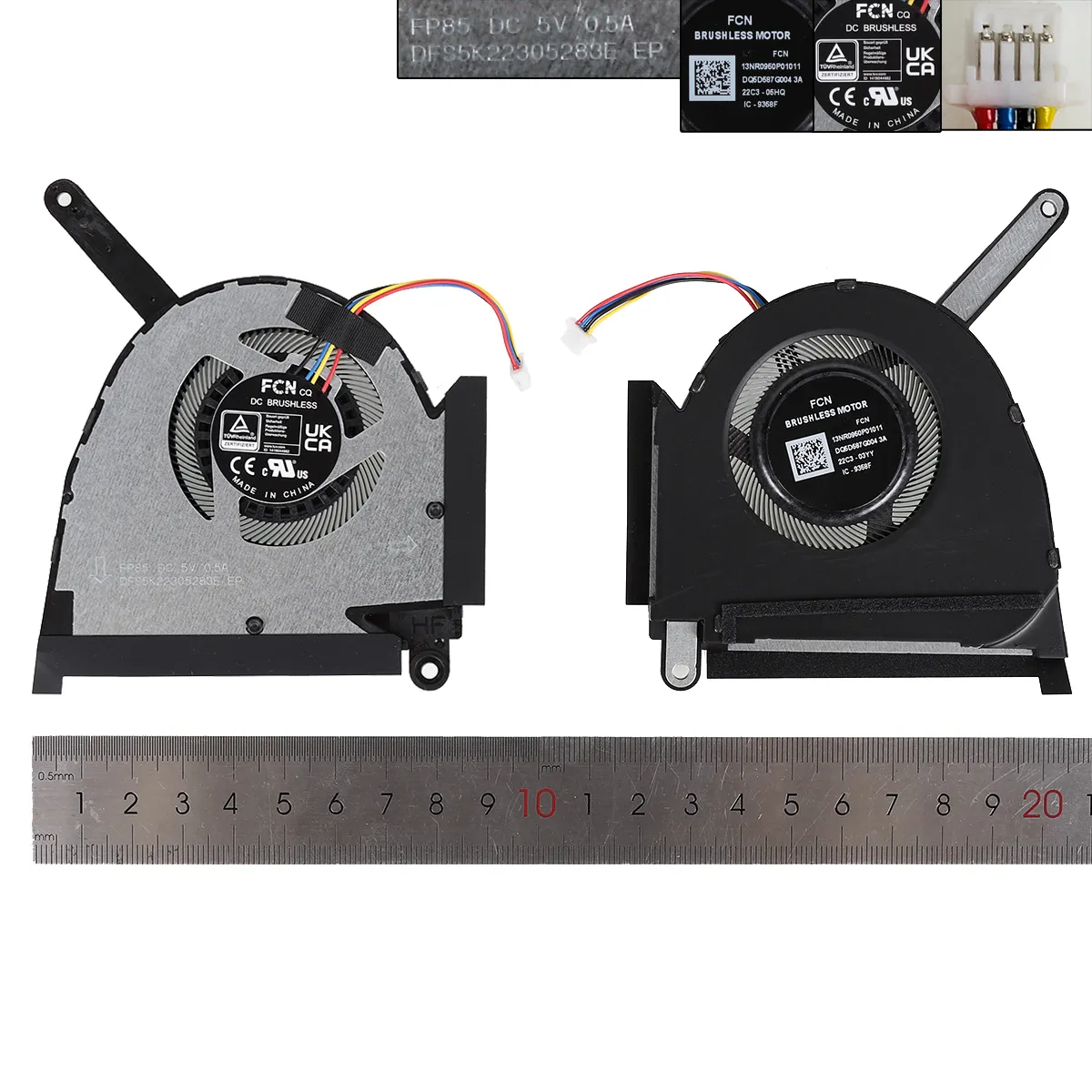 Ventilátor chlazení pro Asus TUF Dash (2022) F15 FX517 FX517ZC FX517ZE , DC 5V, pro procesor / CPU