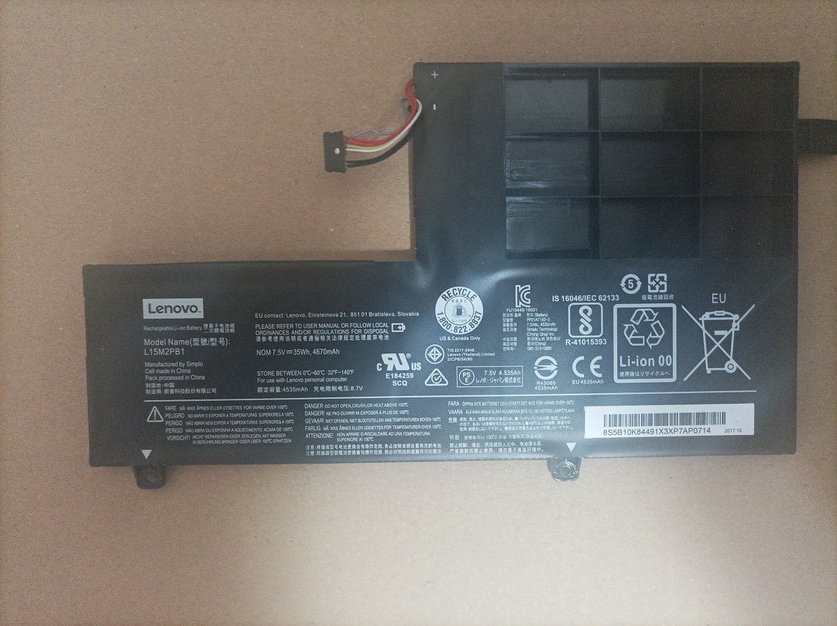 Použitá baterie Lenovo L15M2PB1