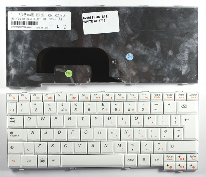 Klávesnice pro IBM Lenovo IdeaPad S12 - bílá