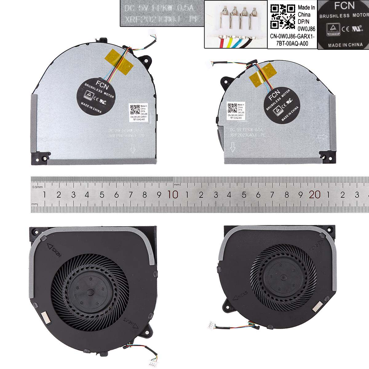 Ventilátory chlazení Lenovo Legion Y530-15ICH Y7000 Y530, pro CPU + GPU