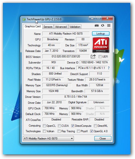 Grafická karta ATI Radeon HD 5870 HD5870 1GB MS-1V0S1 ver. 1.0